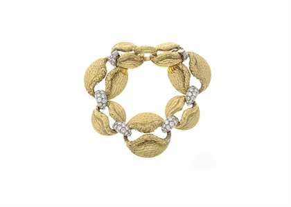 Two Tone Plated Womens Hip Hop Bracelet